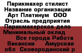 Парикмахер-стилист › Название организации ­ Арт Платинум, ООО › Отрасль предприятия ­ Парикмахерское дело › Минимальный оклад ­ 17 500 - Все города Работа » Вакансии   . Амурская обл.,Сковородинский р-н